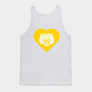 Tiger Mascot Cares Yellow Tank Top